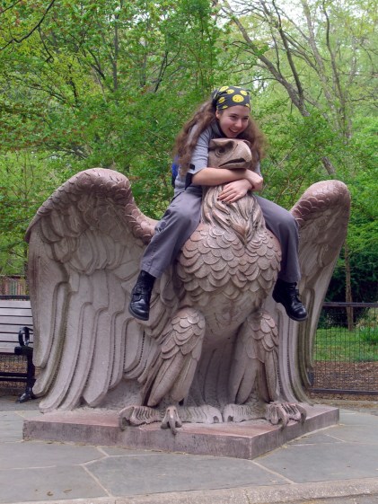 Karen on Penn Station eagle