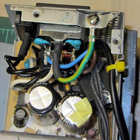 Modified Dell power supply - interior