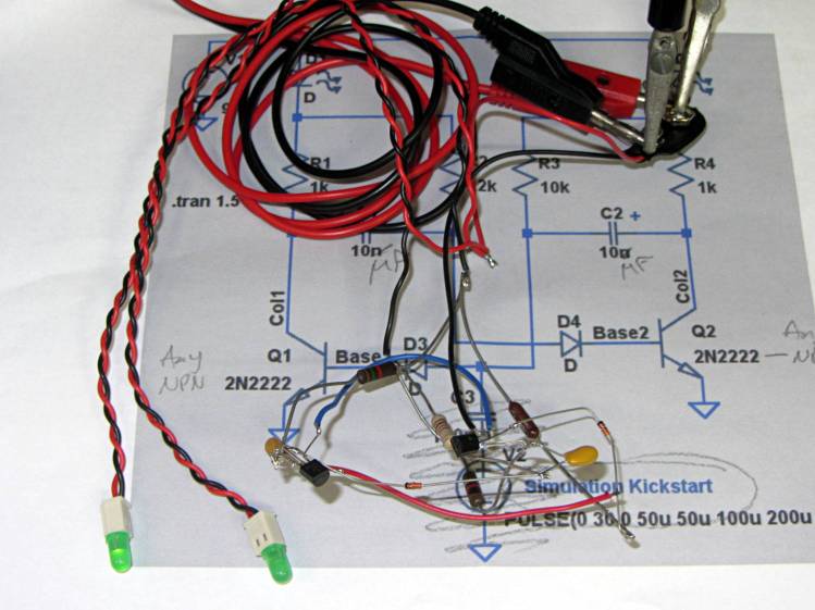 Astable Multivibrator - as-built