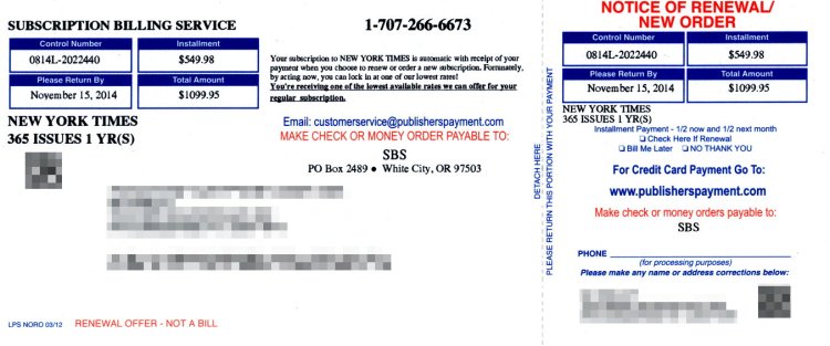 SBS NYT Subscription Scam