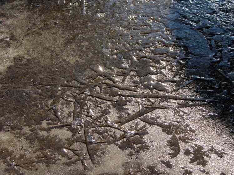 Ice crystals on patio