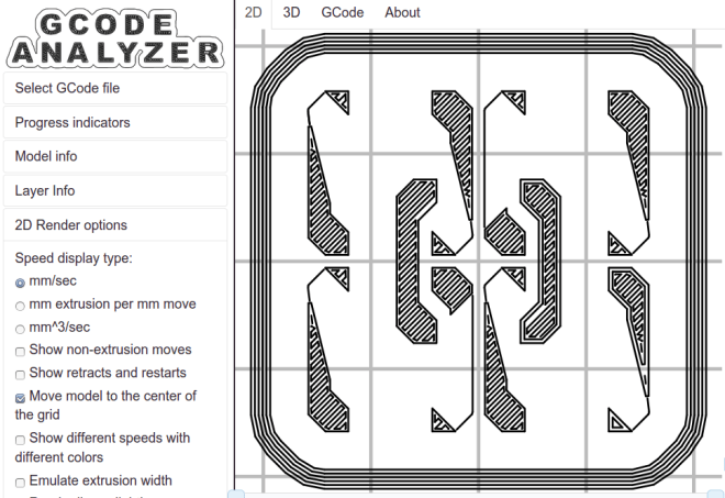 Chain Mail Square Armor - open - 2x2 - first layer G-code visualization