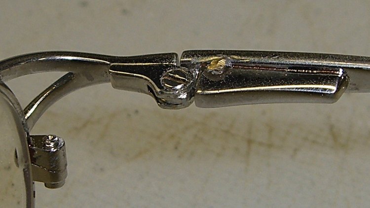 Eyeglass temple - ground tapered pin