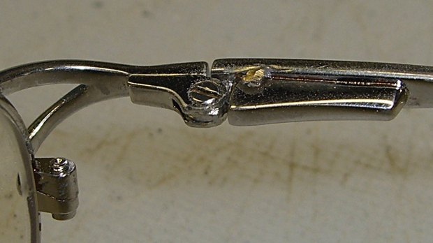 Eyeglass temple - ground tapered pin
