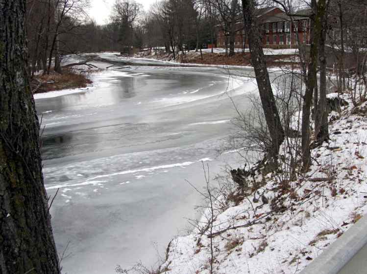 Red Oaks Mill Dam - upstream ice
