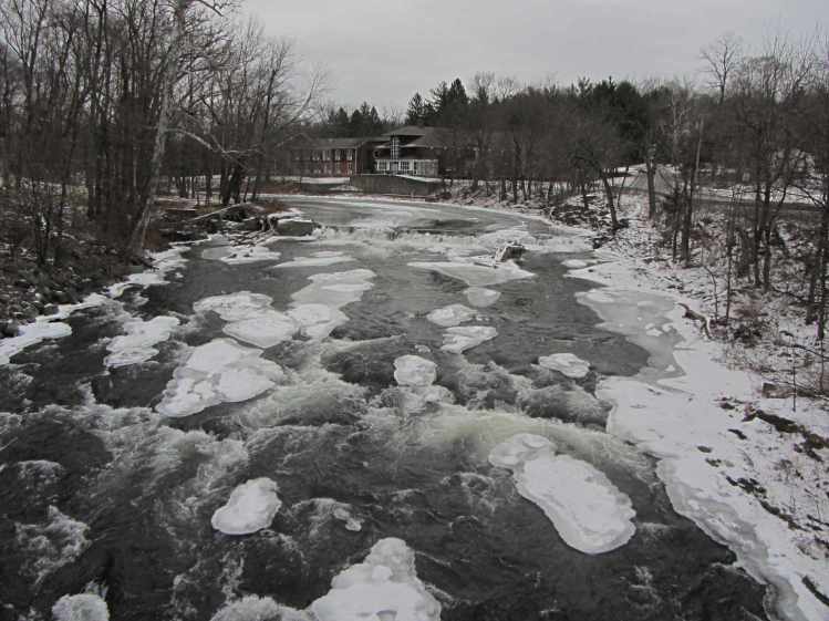Red Oaks Mill Dam - downstream ice
