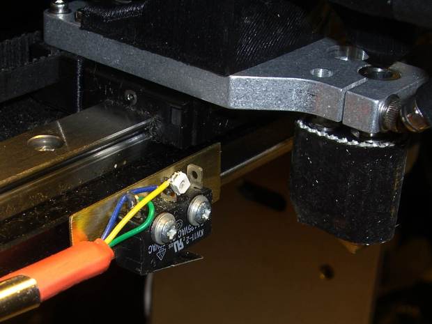 Brass switch bracket - mounted - front view