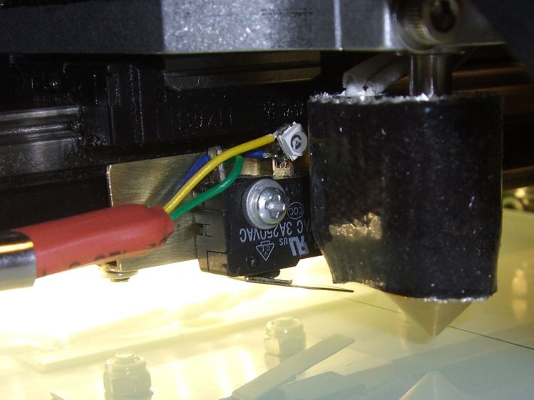 Brass switch bracket - lever shim detail