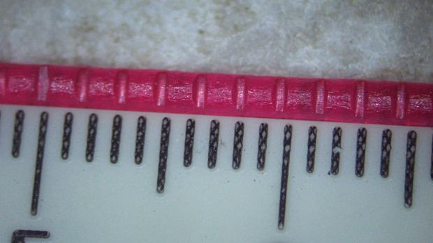 PETG filament indentations - front view