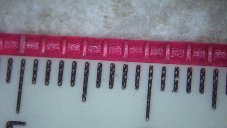 PETG filament indentations - front view