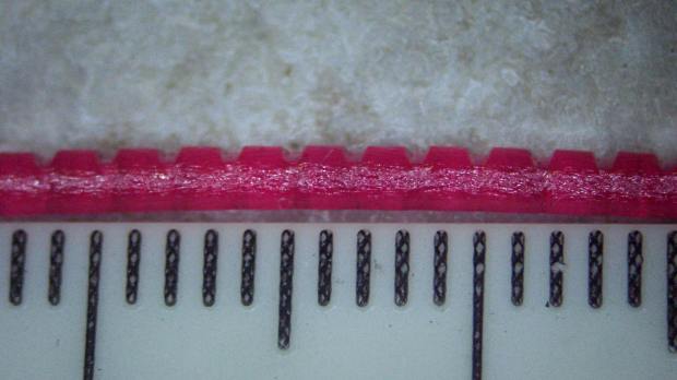 PETG filament indentations - side view