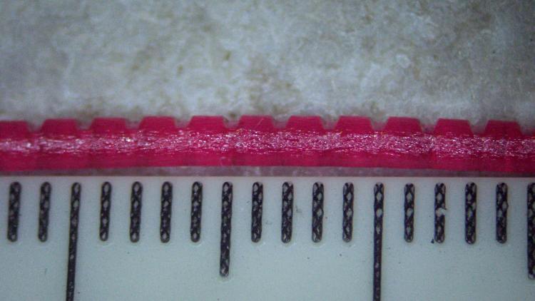 PETG filament indentations - side view