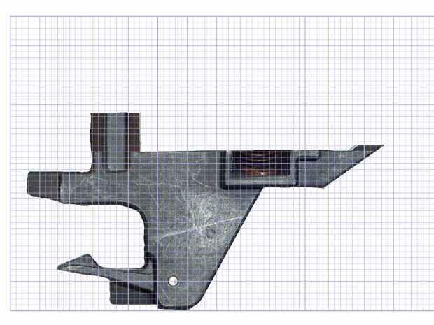 HP7475A - pen holder - top view - 1 mm grid