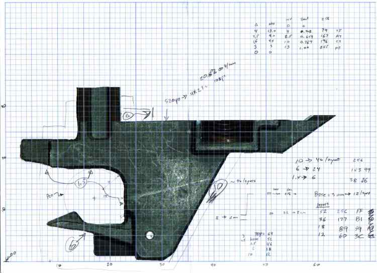 HP 7475A Pen Holder - gridded doodle