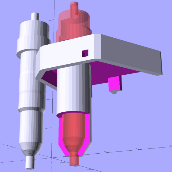 Roland knife stabilizer with nose - side view