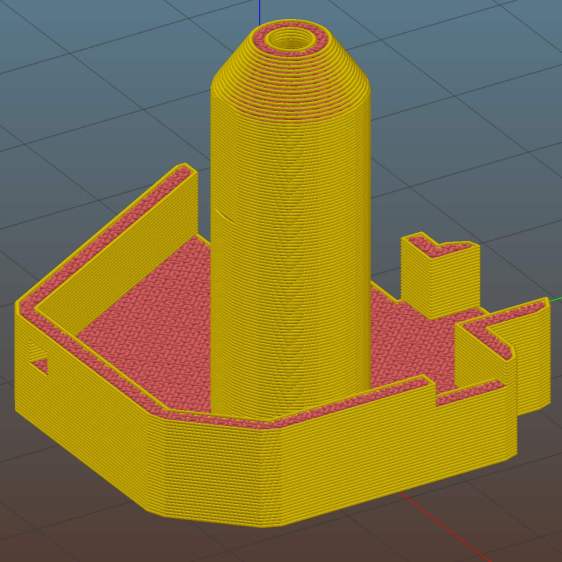 Roland knife stabilizer with nose - Slic3r preview