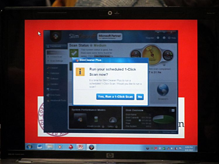 Slimcleaner - pop-up presentation overlay
