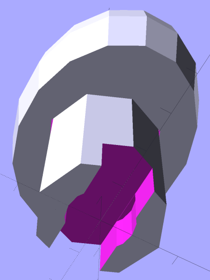 Hose Connector Knob - Show layout - bottom view