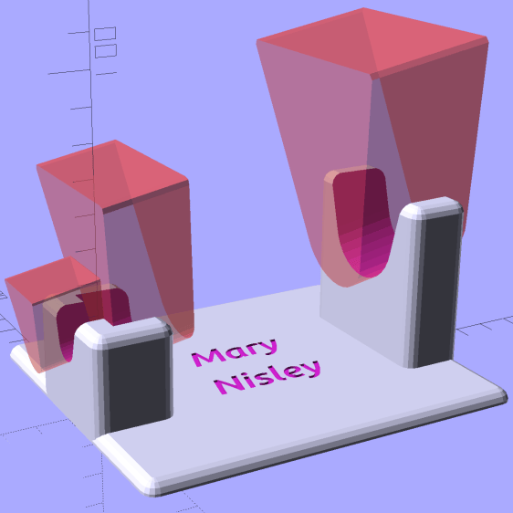 Clover Mini Iron Holder - solid model showing iron