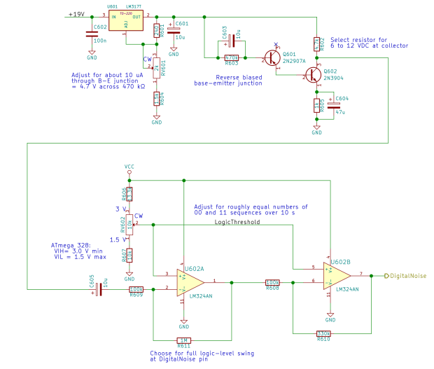 High Speed Randoms - Schematic - avalanche noise amplifier