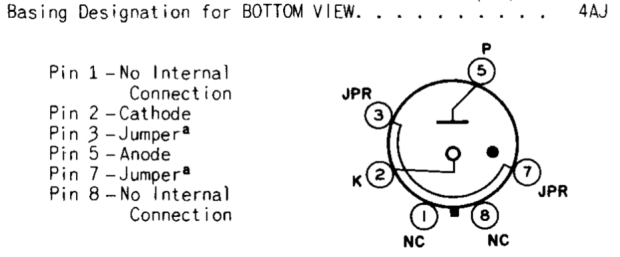0D3 Voltage Regulator Tube - pinout