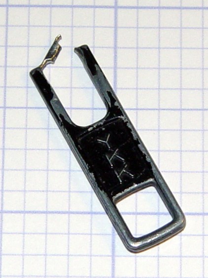 Eroded YKK Zipper Tab