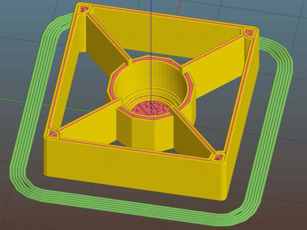 Gas Capsule Fins - thicker - Slic3r preview