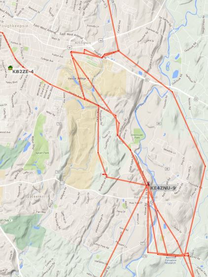 APRS Coverage - Red Oaks Mill area topo - 2015-11