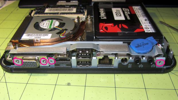 Lenovo Q150 - case screws - rear