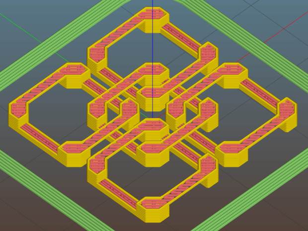 Slic3r 7c8b710 - diagonal bridging on links