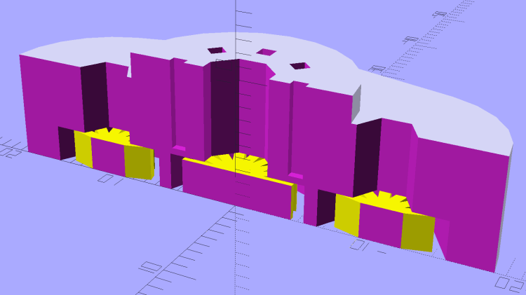 Vacuum Tube Base - Mini7 - solid model section