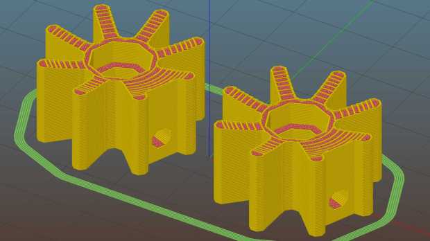 Vacuum Tube Lights - finned cap - Slic3r preview