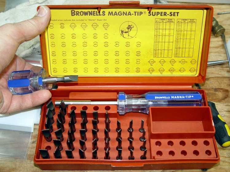 Brownells Magna-Tip Super-Set on bench