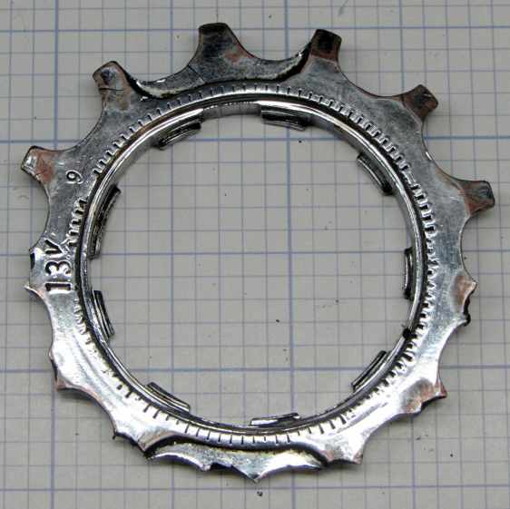 Sprocket with broken teeth - detail