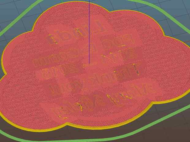 Lip Balm Holder - text bridge layer - Slic3r preview