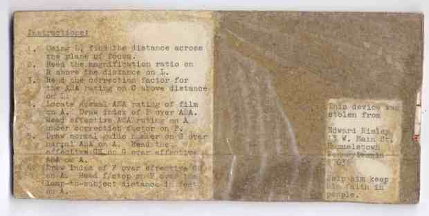 Macrophotography Exposure Calculator - rear