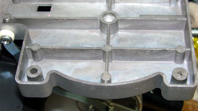 Micro-Mark Cutoff Saw - unfinished casting hole