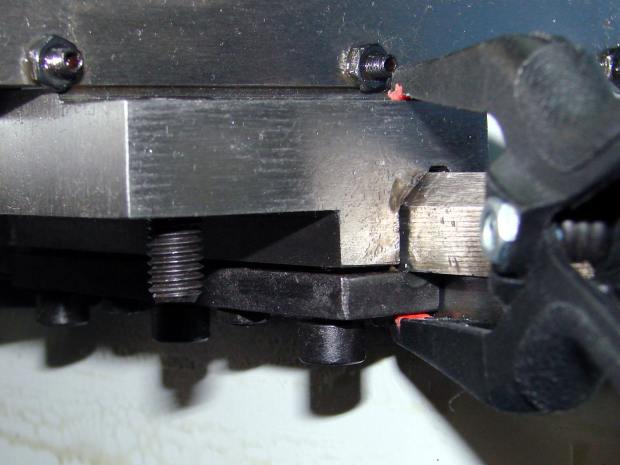 LMS Mini-lathe - carriage front retainer - clamped