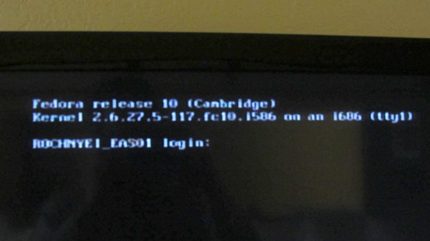 Fedora console on motel TV