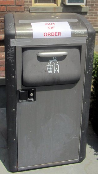 Vassar Old Main - Broken Trash Can 1