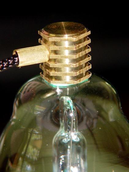 Halogen bulb brass cap - detail flash