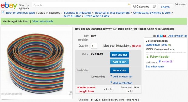 eBay - 40 pin IDC cable - header