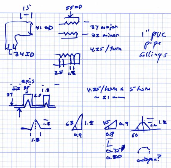 Vacuum Fitting Doodles - hose thread forms - 3-4 elbow