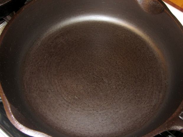 Medium cast iron pan - after - top