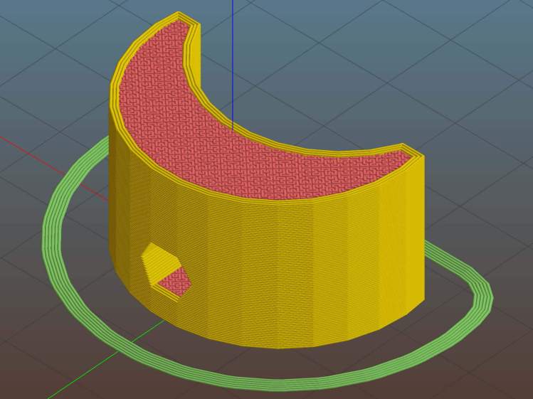 Vacuum Tube Lights - Octal base clamp - Slic3r preview