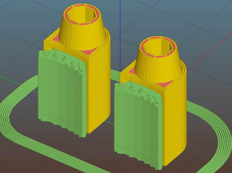 Vacuum Tube Lights - side light support - Slic3r preview