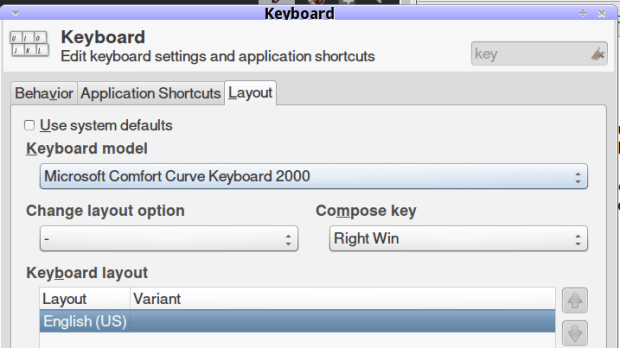Compose key selection