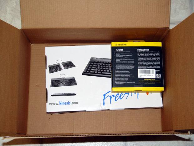 Keyboard and charger - Amazon packaging