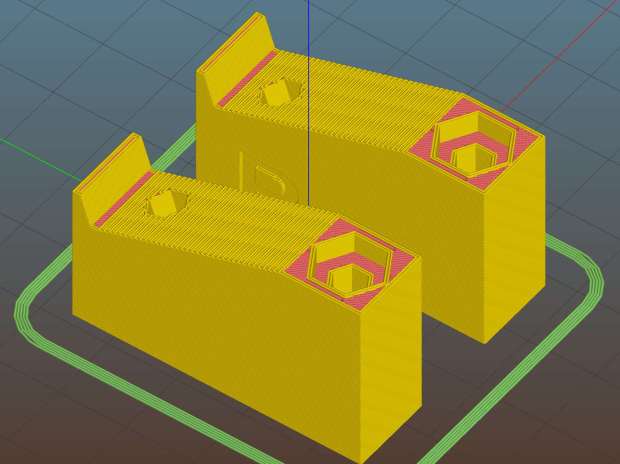 Kitchen Light Bracket - angled lip - Slic3r preview