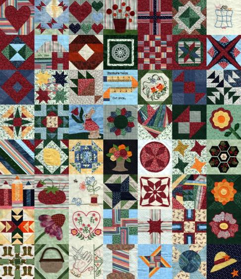 Quilt block montage - contrast